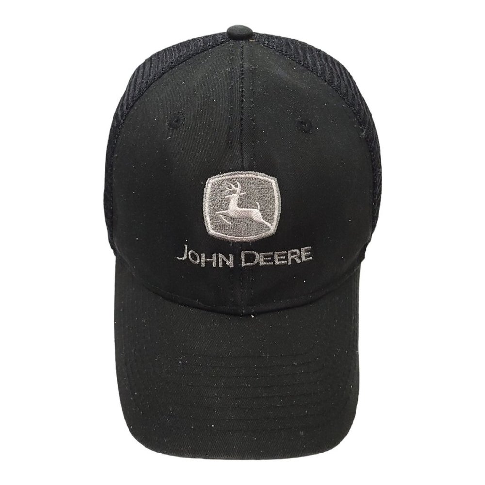 John Deere Patch Logo Mesh Snapback Cap READ CONDITION Trucker Baseball Hat